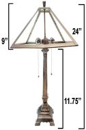 31000- 15" Dia. Metal Panel Lamp Base Kit, Antique Bronze Finish with Gold Highlts, 24"