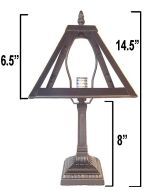 31004- 10" Dia.Metal Panel Lamp Base Kit, Antique Bronze Finish & Gold Hghlts, 14.5" 