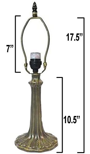 32046- Handel Metal Lamp Base, Antique Bronze Finish With Gold Highlts, 17.5" 