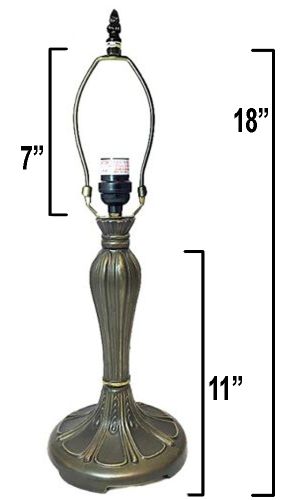32048- Persian Metal Lamp Base, Antique Bronze Finish With Gold Highlts, 18"