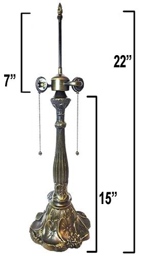 32071- Lily Metal Lamp Base, Antique Bronze Finish With Gold Highlts, 22"