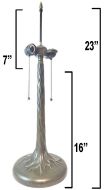 32089- Tree Trunk Metal Lamp Base, Antique Bronze Finish With Gold Highlts, 23"