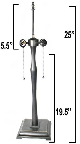 32090- Doric Lamp Base, Antique Bronze Finish With Gold Highlts, 25"