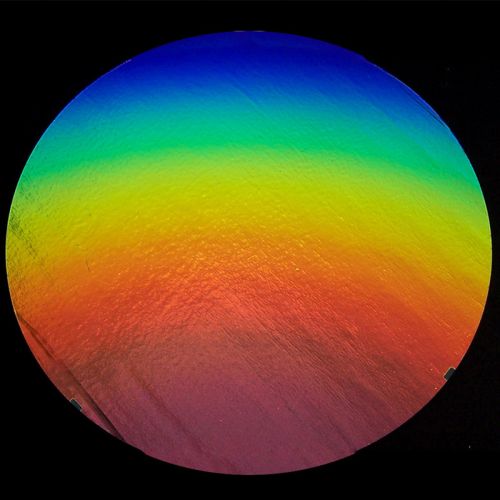 DC606C-CBS Thin Dichroic Rainbow 1 On Clear 4"x4.75"  - 96 COE