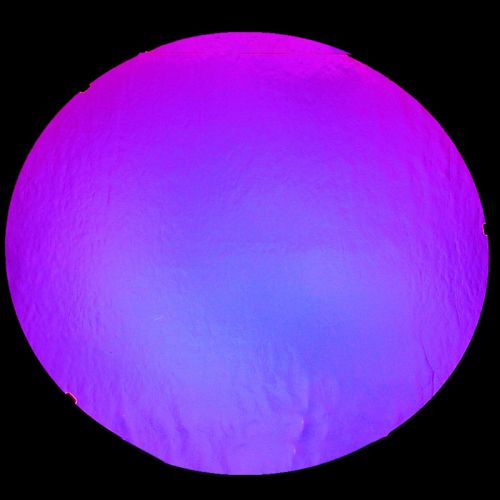 DC660C- CBS Thin Dichroic Magenta Blue On Black 4"x4.75" - 96 COE