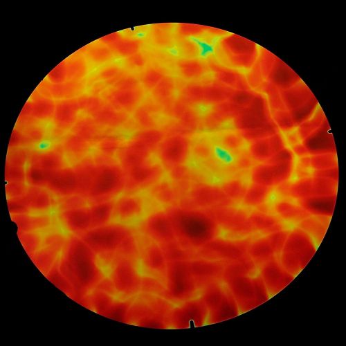 DC692B-CBS Thin Dichroic Red Gold On Black.Aurora Borealis 8"x9" - 96 COE
