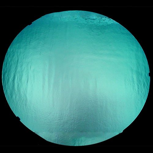 DC843A-CBS Thin Dichroic Silver Blue On Black 16"x19" - 90 COE