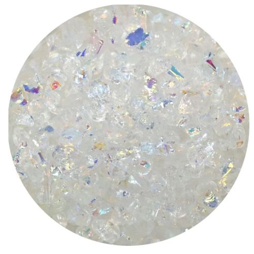 DF492- CBS 2oz. Dichroic Frit Rainbow Clear Coarse 96 COE