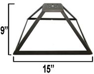 FRAME15- Panel Lamp Frame, Antique Bronze Finish with Gold Highlts, 15" Dia.