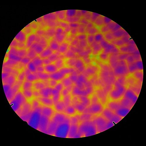 DC889A-CBS Thin Dichroic Purple/ Magenta/Gold On Black Aurora Borealis 16"x19" - 90 COE
